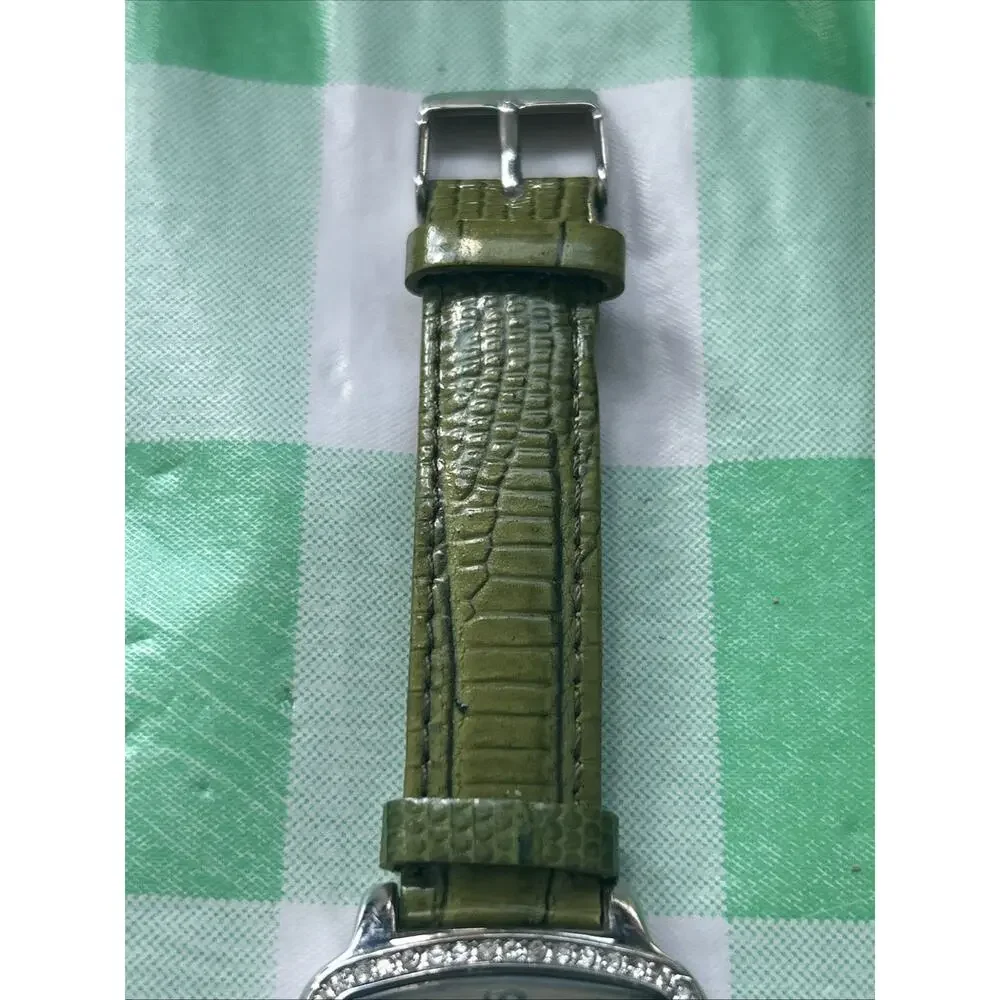 Embassy Silver Tone Green Band Women’s Quartz Watch